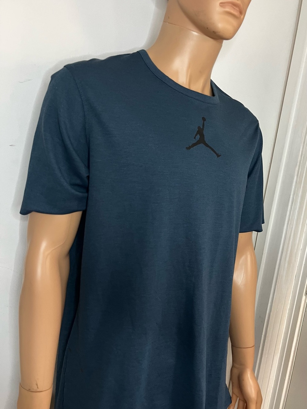 Jordan Men's Short-Sleeve Crewneck T-Shirt - Teal Blue with Black Jumpman